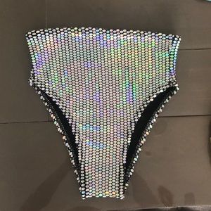 Silver/rainbow holographic bottoms